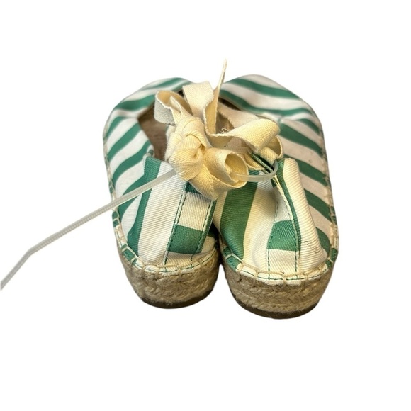 NEW Draper James Women's Georgia Ankle Tie Espadrille in Green Stripe - Size 8.5 - Picture 8 of 11